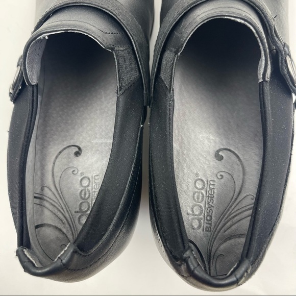 Abeo B.I.O SYSTEM Raine Black Leather Comfortable Mule Clog Heel Shoes Size 7.5 - Picture 6 of 10